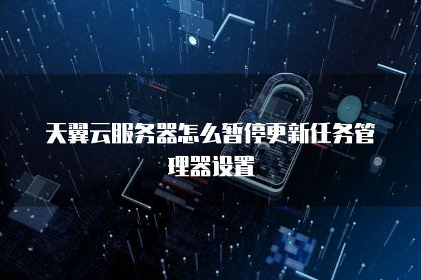 天翼云服务器怎么暂停更新任务管理器设置