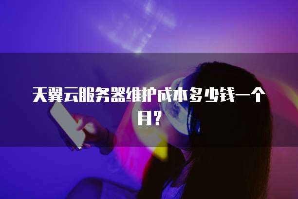 天翼云服务器维护成本多少钱一个月？