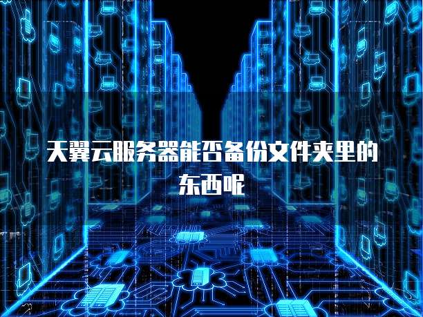 天翼云服务器能否备份文件夹里的东西呢