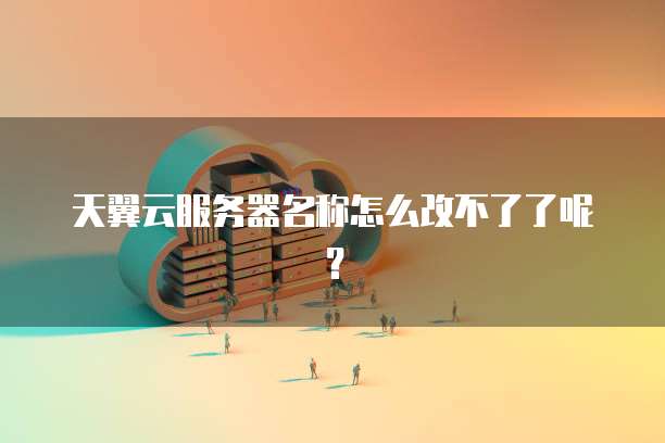天翼云服务器名称怎么改不了了呢？