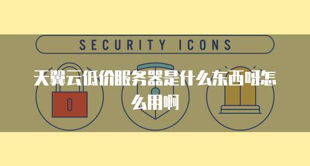 天翼云低价服务器是什么东西呀怎么用啊