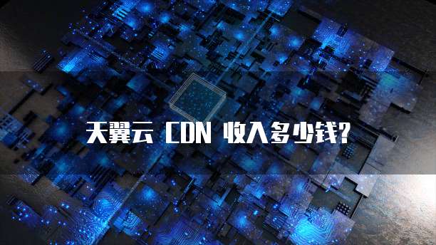 天翼云 CDN 收入多少钱？