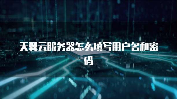 天翼云服务器怎么填写用户名和密码