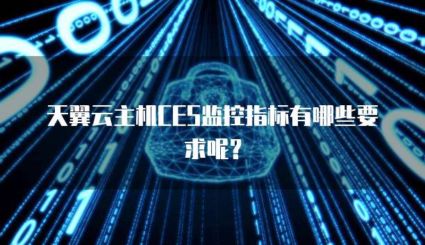 天翼云主机CES监控指标有哪些要求呢？