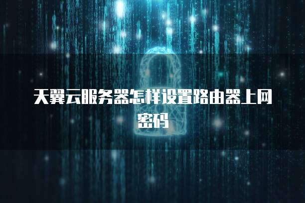 天翼云服务器怎样设置路由器上网密码