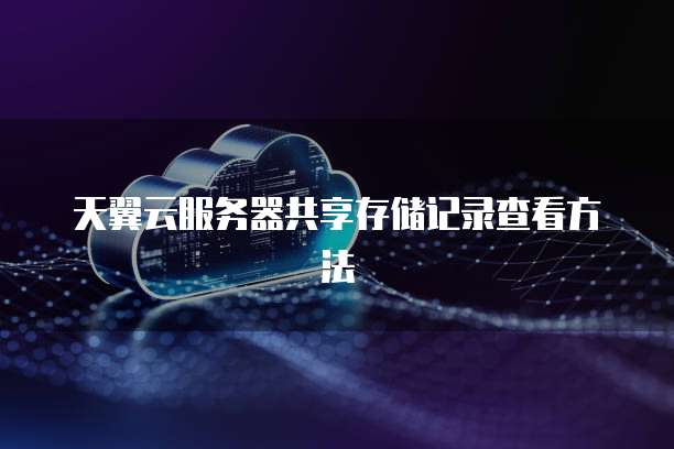天翼云服务器共享存储记录查看方法