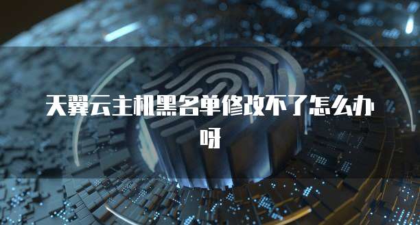 天翼云主机黑名单修改不了怎么办呀