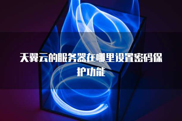 天翼云的服务器在哪里设置密码保护功能