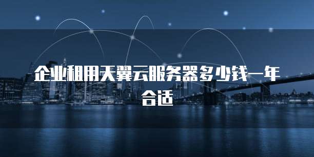 企业租用天翼云服务器多少钱一年合适