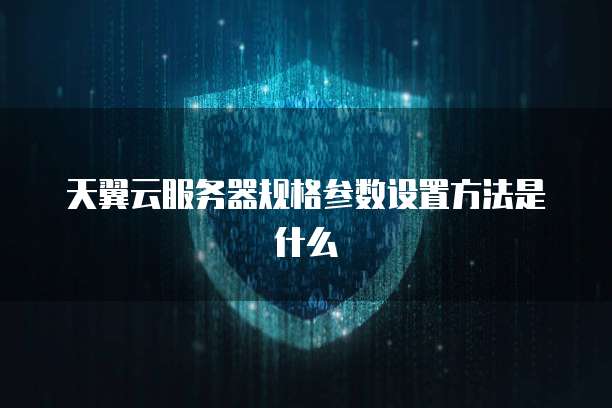 天翼云服务器规格参数设置方法是什么