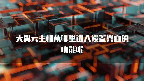 天翼云主机从哪里进入设置界面的功能呢
