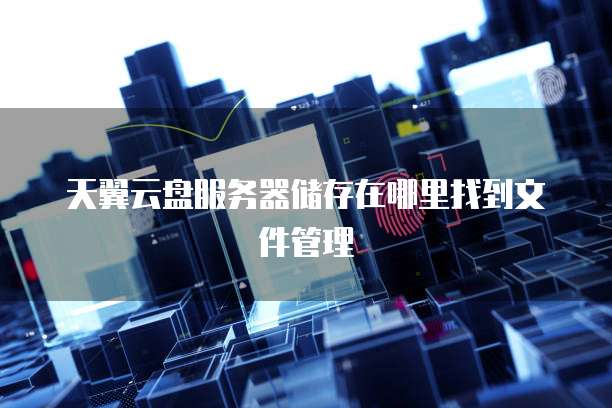 天翼云盘服务器储存在哪里找到文件管理