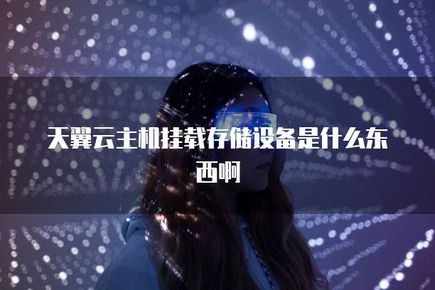 天翼云主机挂载存储设备是什么东西啊