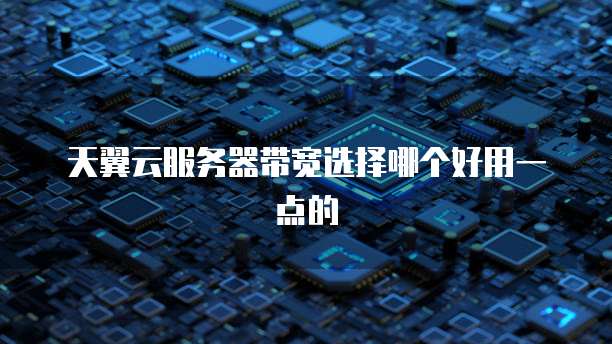天翼云服务器带宽选择哪个好用一点的