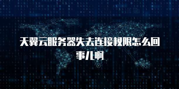 天翼云服务器失去连接权限怎么回事儿啊