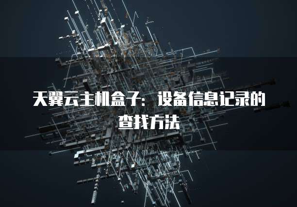 天翼云主机盒子：设备信息记录的查找方法