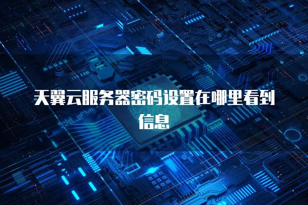 天翼云服务器密码设置在哪里看到信息
