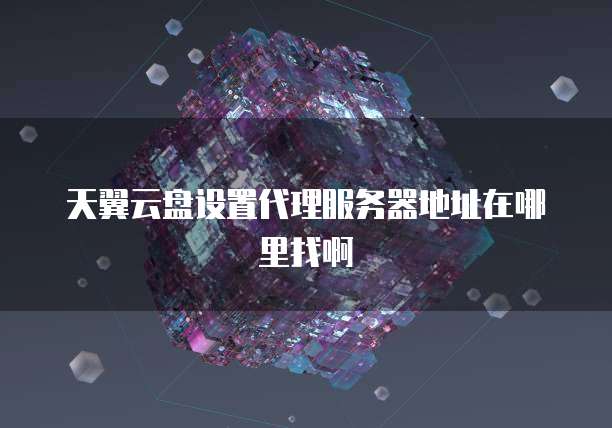 天翼云盘设置代理服务器地址在哪里找啊