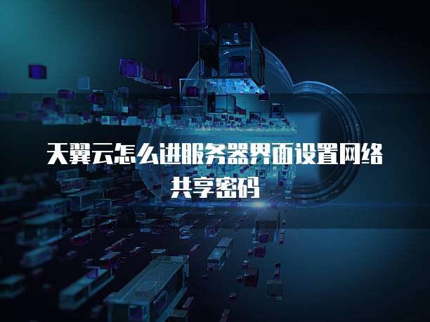 天翼云怎么进服务器界面设置网络共享密码