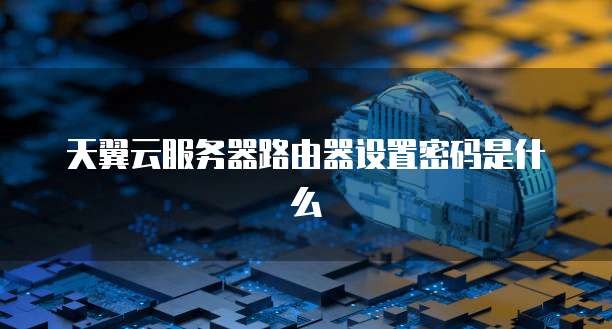 天翼云服务器路由器设置密码是什么