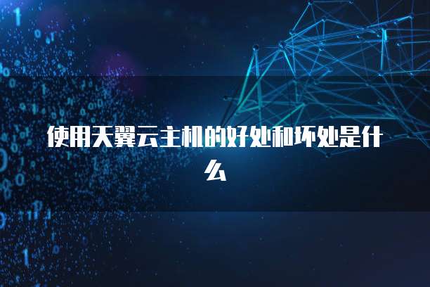使用天翼云主机的好处和坏处是什么
