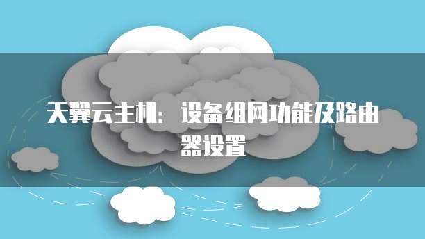 天翼云主机：设备组网功能及路由器设置