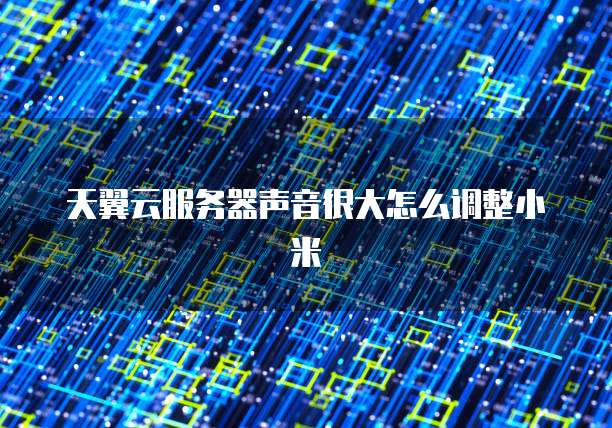 天翼云服务器声音很大怎么调整小米
