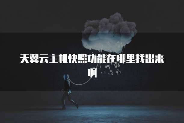 天翼云主机快照功能在哪里找出来啊