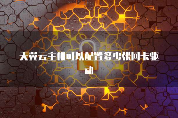 天翼云主机可以配置多少张网卡驱动