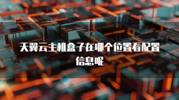 天翼云主机盒子在哪个位置看配置信息呢