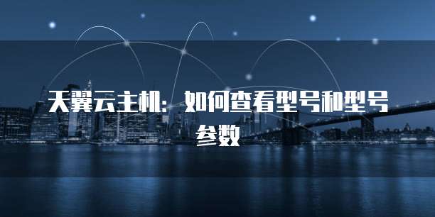 天翼云主机：如何查看型号和型号参数