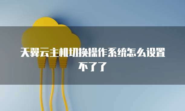 天翼云主机切换操作系统怎么设置不了了