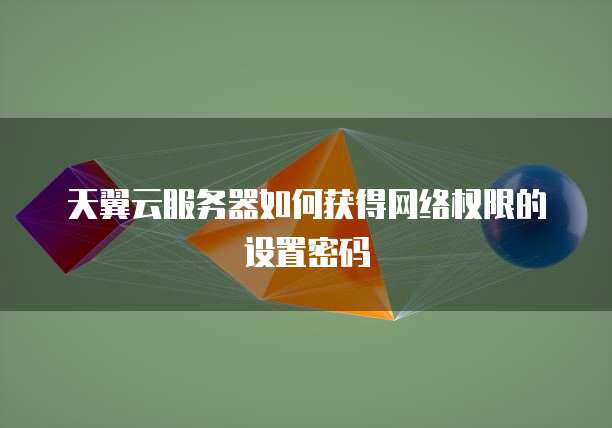 天翼云服务器如何获得网络权限的设置密码
