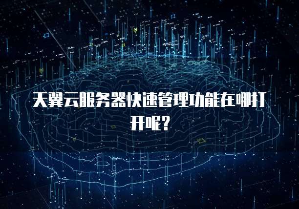 天翼云服务器快速管理功能在哪打开呢？