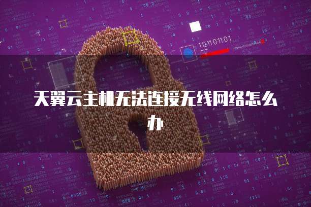 天翼云主机无法连接无线网络怎么办