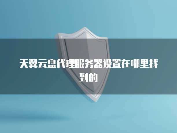 天翼云盘代理服务器设置在哪里找到的