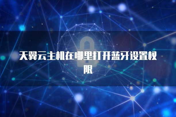 天翼云主机在哪里打开蓝牙设置权限