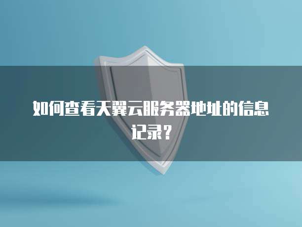 如何查看天翼云服务器地址的信息记录？