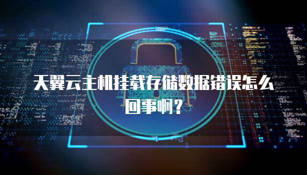 天翼云主机挂载存储数据错误怎么回事啊？