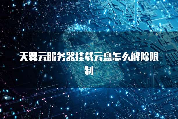 天翼云服务器挂载云盘怎么解除限制