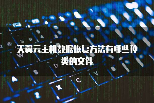 天翼云主机数据恢复方法有哪些种类的文件