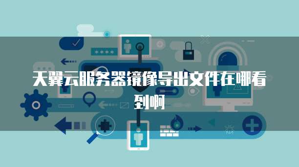 天翼云服务器镜像导出文件在哪看到啊