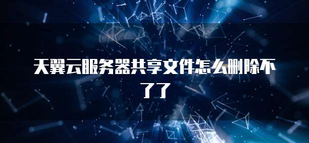 天翼云服务器共享文件怎么删除不了了