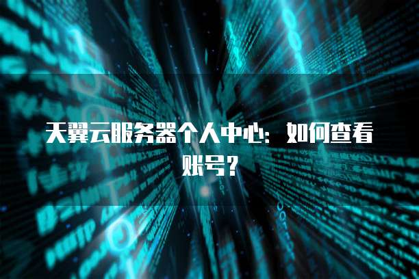 天翼云服务器个人中心：如何查看账号？