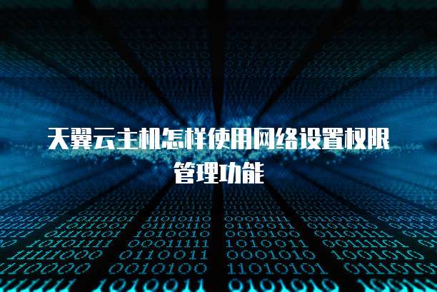 天翼云主机怎样使用网络设置权限管理功能