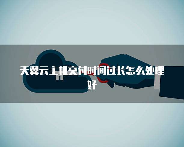 天翼云主机交付时间过长怎么处理好