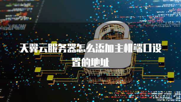 天翼云服务器怎么添加主机端口设置的地址