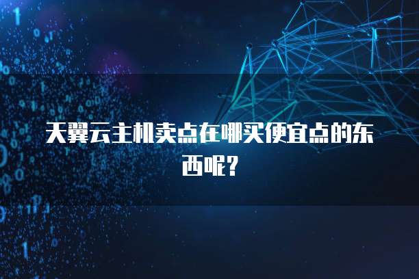 天翼云主机卖点在哪买便宜点的东西呢？