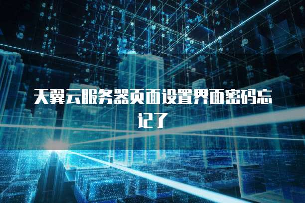 天翼云服务器页面设置界面密码忘记了