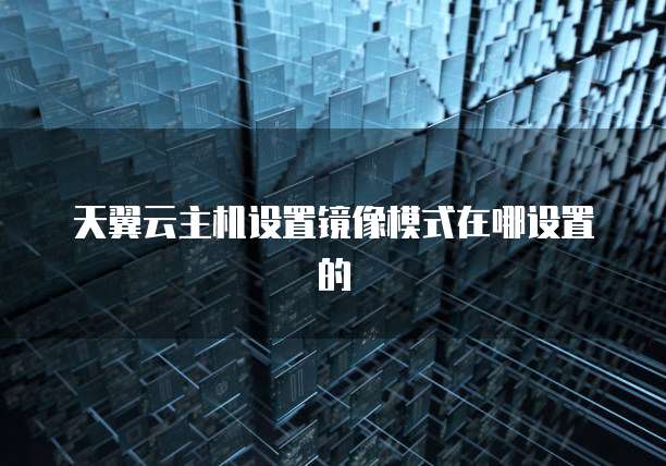 天翼云主机设置镜像模式在哪设置的
